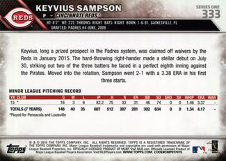 2016 Topps Mini #333 Keyvius Sampson Back