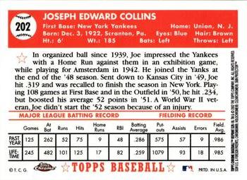 2002 Topps Chrome - 1952 Reprints #52R-18 Joe Collins  Back