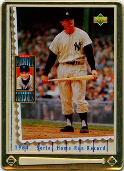 1995 Upper Deck Baseball Heroes Mickey Mantle 10-Card Tin #7 Mickey Mantle Front