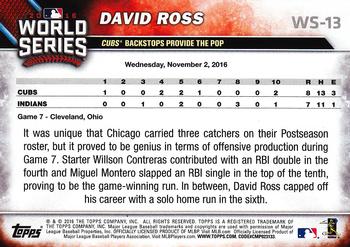 2016 Topps Chicago Cubs World Series Champions Box Set #WS-13 David Ross Back
