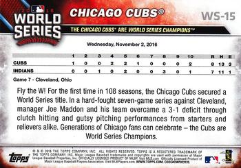 2016 Topps Chicago Cubs World Series Champions Box Set #WS-15 Chicago Cubs Team Back
