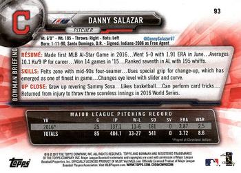 2017 Bowman #93 Danny Salazar Back
