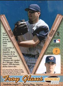 2000 Pacific Invincible #2 Troy Glaus Back