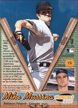 2000 Pacific Invincible #19 Mike Mussina Back