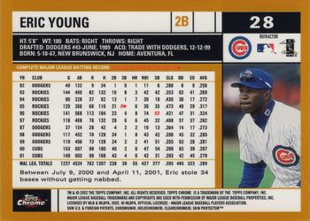 2002 Topps Chrome - Gold Refractors #28 Eric Young  Back