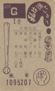 1963 Marusho Flag Back Menko (JCM 13c) #1095207 Isao Ohashi Back