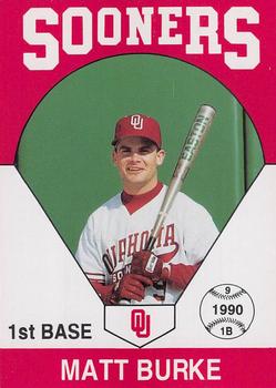 1990 Oklahoma Sooners #3 Matt Burke Front