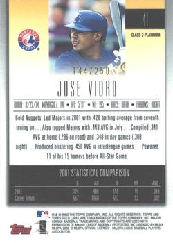 2002 Topps Gold Label - Class 2 Platinum #41 Jose Vidro  Back