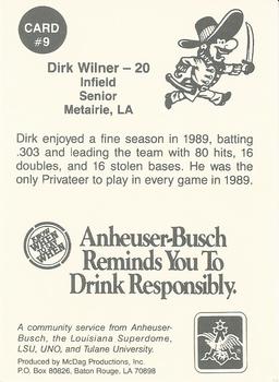 1990 Anheuser Busch Challenge #9 Dirk Wilner Back