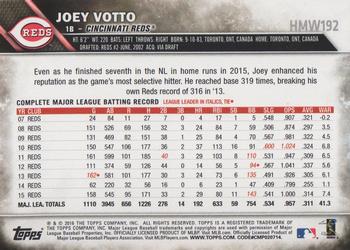 2016 Topps Holiday #HMW192 Joey Votto Back
