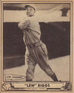 1940 Play Ball #78 Lew Riggs Front