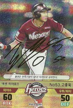 2016 SMG Ntreev Baseball's Best Players Forever Ace - Gold Signature #NE001 Jong-Wook Ko Front