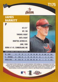 2002 Topps Traded & Rookies - Chrome #T175 James Barrett Back