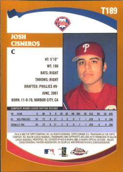 2002 Topps Traded & Rookies - Chrome #T189 Josh Cisneros Back