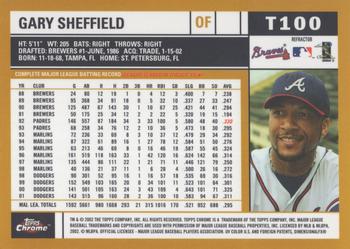 2002 Topps Traded & Rookies - Chrome Refractors #T100 Gary Sheffield  Back