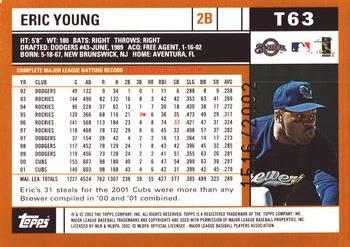 2002 Topps Traded & Rookies - Gold #T63 Eric Young  Back