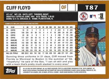 2002 Topps Traded & Rookies - Gold #T87 Cliff Floyd  Back