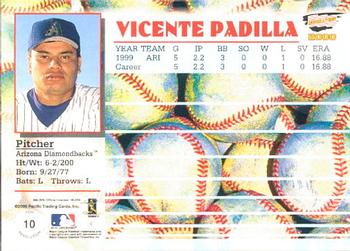 2000 Pacific Revolution #10 Vicente Padilla Back