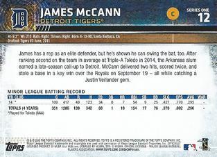 2015 Topps Mini - Red #12 James McCann Back