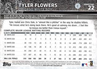 2015 Topps Mini - Red #22 Tyler Flowers Back