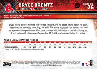 2015 Topps Mini - Red #26 Bryce Brentz Back