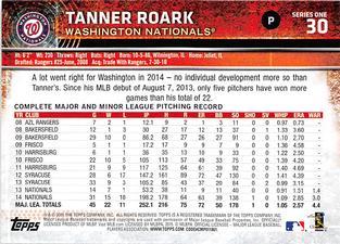 2015 Topps Mini - Red #30 Tanner Roark Back