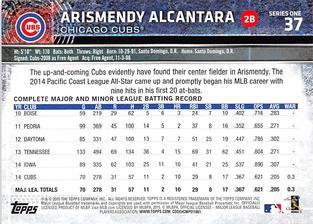 2015 Topps Mini - Red #37 Arismendy Alcantara Back