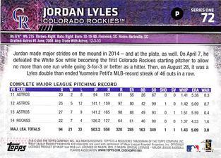 2015 Topps Mini - Red #72 Jordan Lyles Back