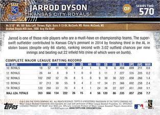 2015 Topps Mini - Gold #570 Jarrod Dyson Back