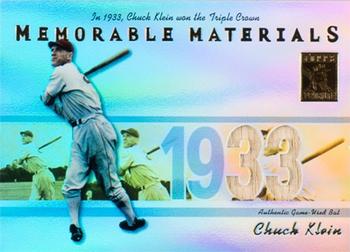 2002 Topps Tribute - Memorable Materials #MEM-CK Chuck Klein Front