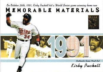 2002 Topps Tribute - Memorable Materials #MEM-KP Kirby Puckett Front