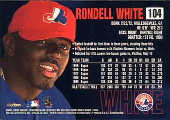 2000 SkyBox Dominion #104 Rondell White Back