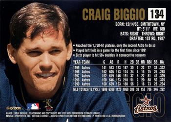 2000 SkyBox Dominion #134 Craig Biggio Back