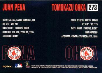 2000 SkyBox Dominion #273 Juan Pena / Tomokazu Ohka Back