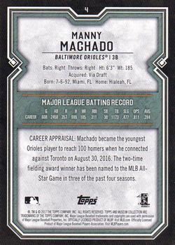 2017 Topps Museum Collection #4 Manny Machado Back