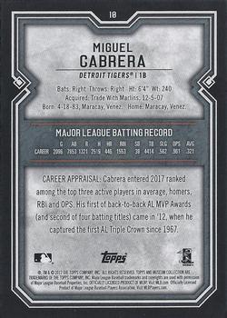 2017 Topps Museum Collection #10 Miguel Cabrera Back