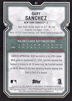 2017 Topps Museum Collection #21 Gary Sanchez Back
