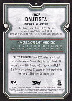 2017 Topps Museum Collection #29 Jose Bautista Back