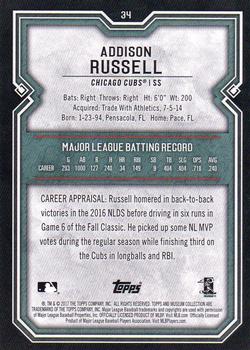 2017 Topps Museum Collection #34 Addison Russell Back