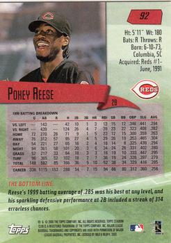 2000 Stadium Club #92 Pokey Reese Back
