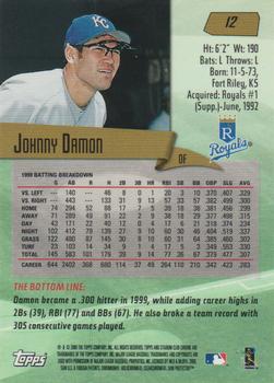 2000 Stadium Club Chrome #12 Johnny Damon Back