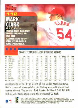 2000 Topps #112 Mark Clark Back