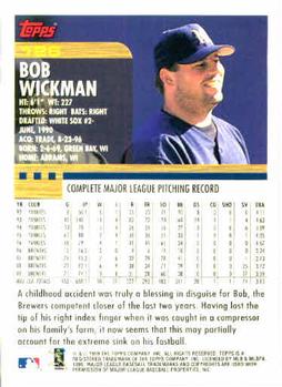 2000 Topps #126 Bob Wickman Back