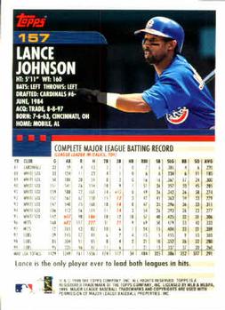 2000 Topps #157 Lance Johnson Back