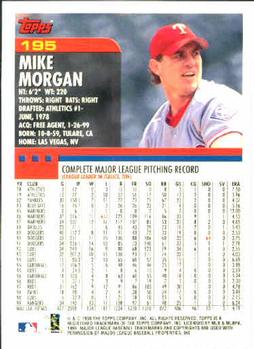 2000 Topps #195 Mike Morgan Back