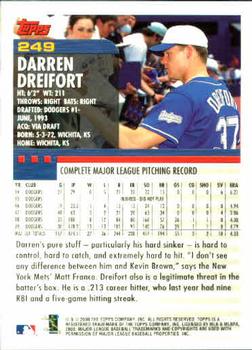 2000 Topps #249 Darren Dreifort Back