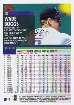 2000 Topps #3 Wade Boggs Back