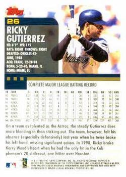 2000 Topps #26 Ricky Gutierrez Back
