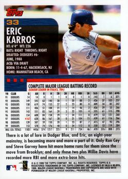 2000 Topps #33 Eric Karros Back