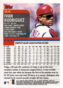 2000 Topps #64 Ivan Rodriguez Back